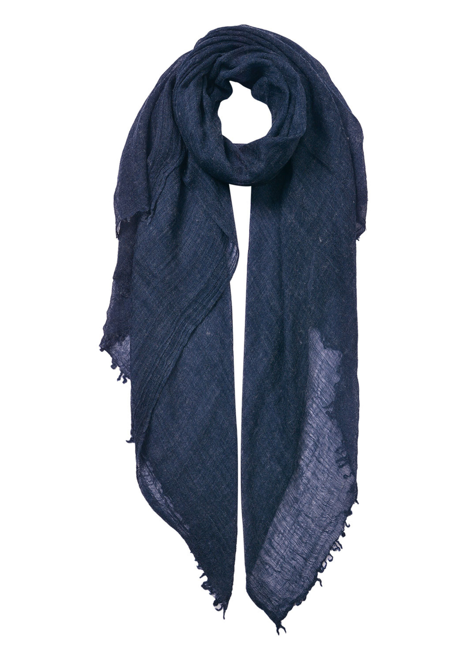 Clayre & Eef Sjaal 100*200 cm blauw JZSC0613BL