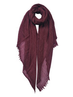 Clayre & Eef Écharpe 100*200 cm rouge JZSC0613BU