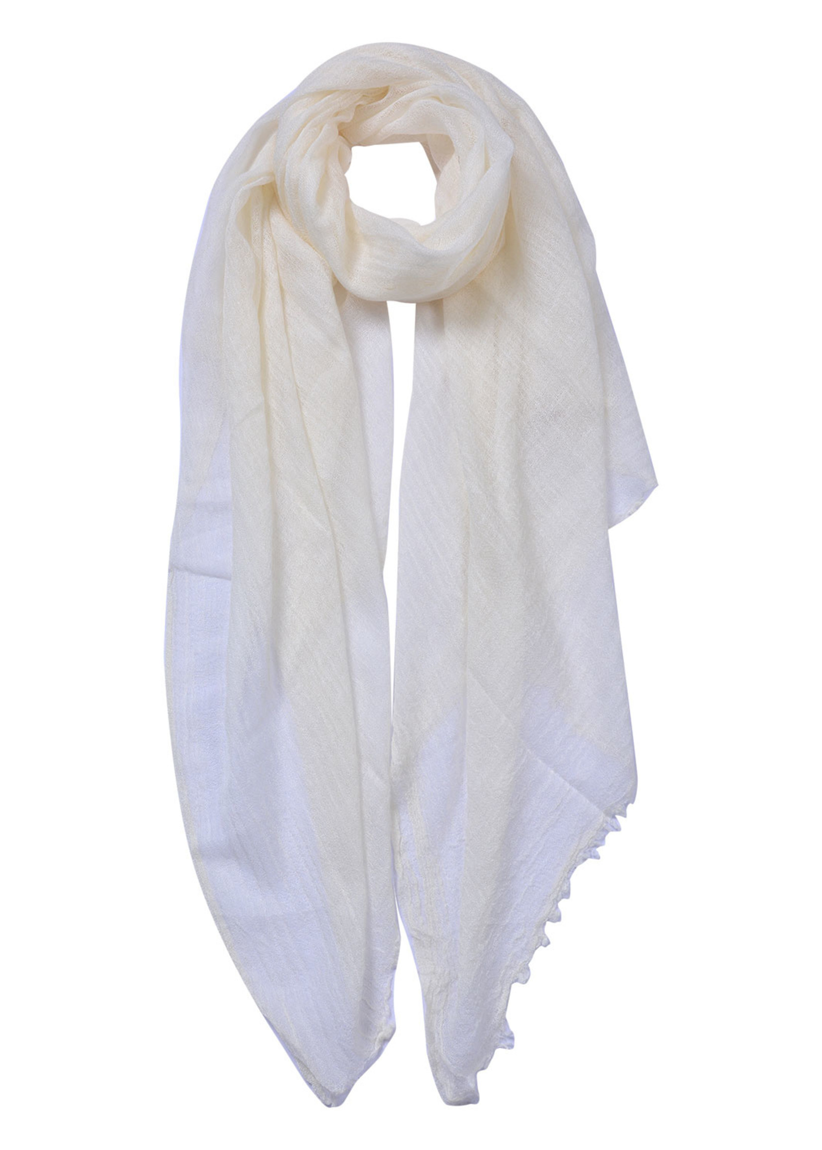 Clayre & Eef Écharpe 100*200 cm blanc JZSC0613W