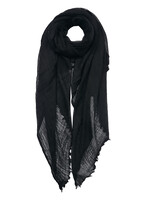 Clayre & Eef Écharpe 100*200 cm noir JZSC0613Z