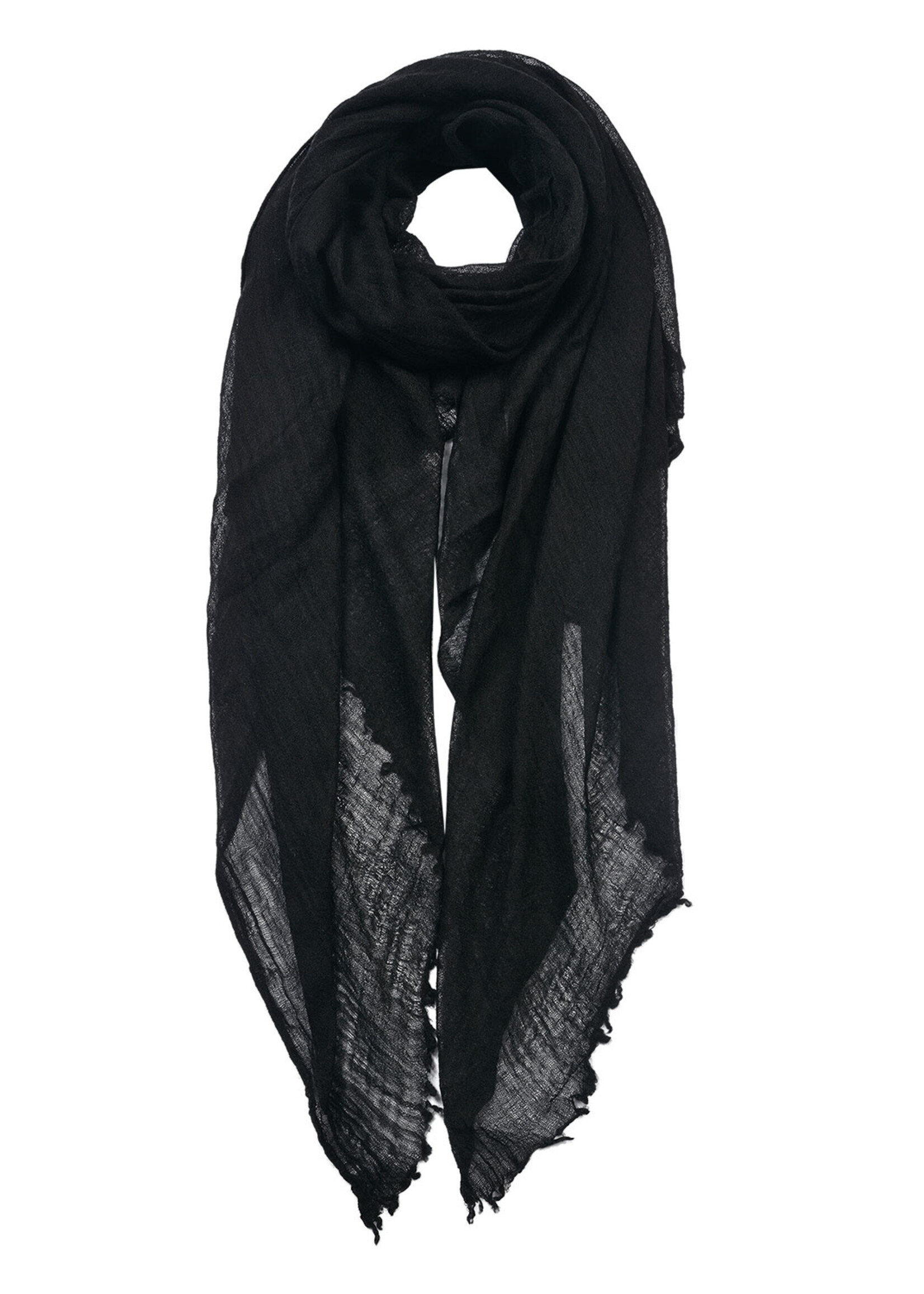 Clayre & Eef Sjaal 100*200 cm zwart JZSC0613Z