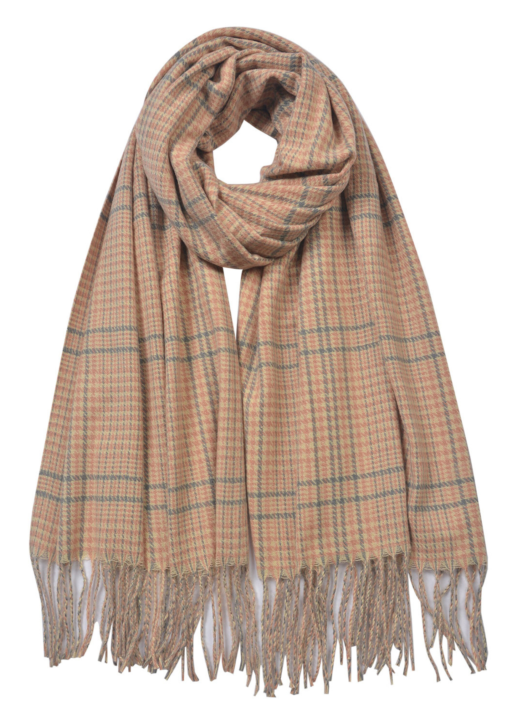 Clayre & Eef Écharpe 63*180 cm rose JZSC0614P