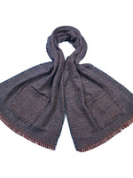 Clayre & Eef Sjaal 55*190 cm blauw JZSC0617BL