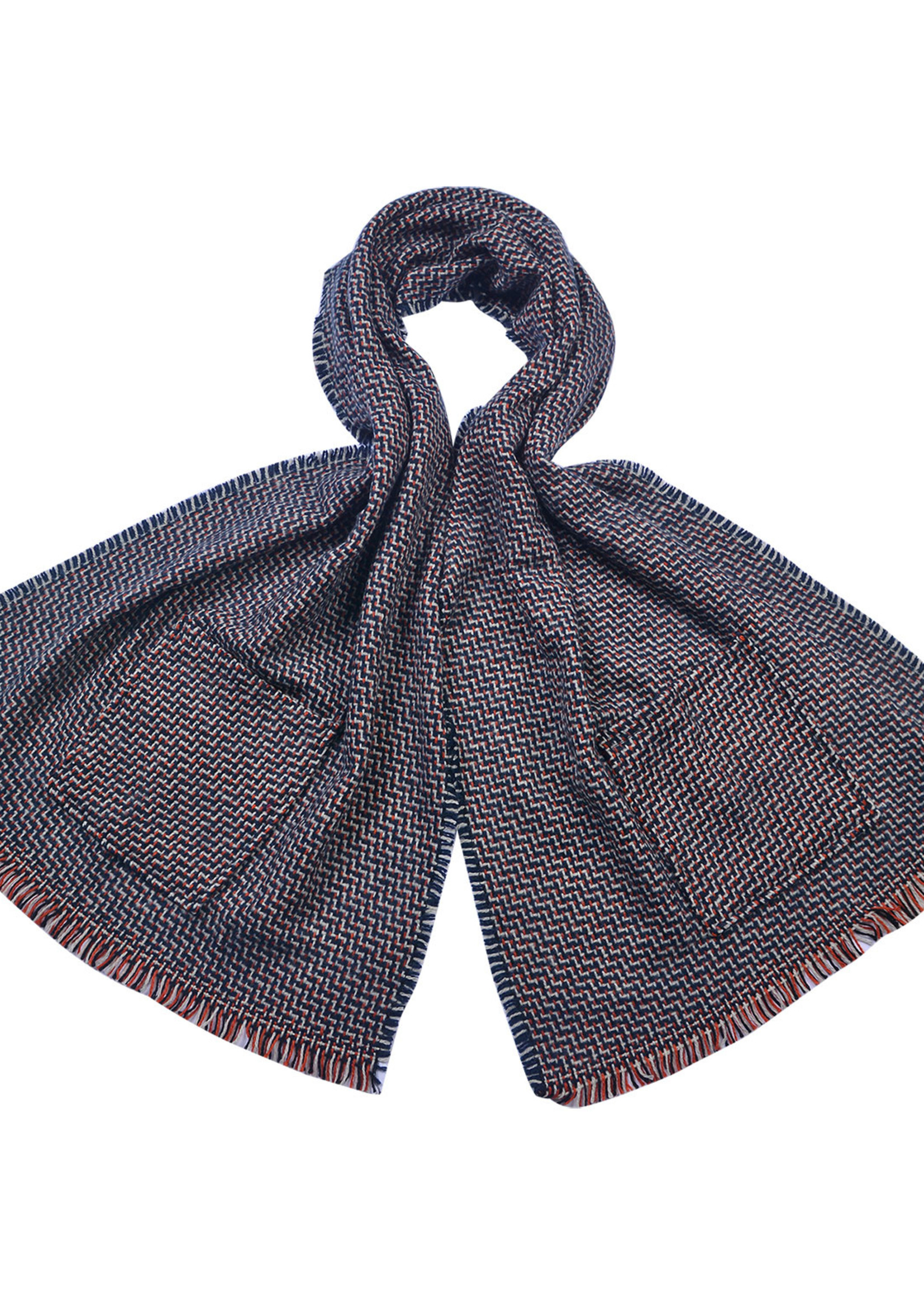 Clayre & Eef Écharpe 55*190 cm bleu JZSC0617BL