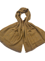 Clayre & Eef Écharpe 55*190 cm jaune JZSC0617Y