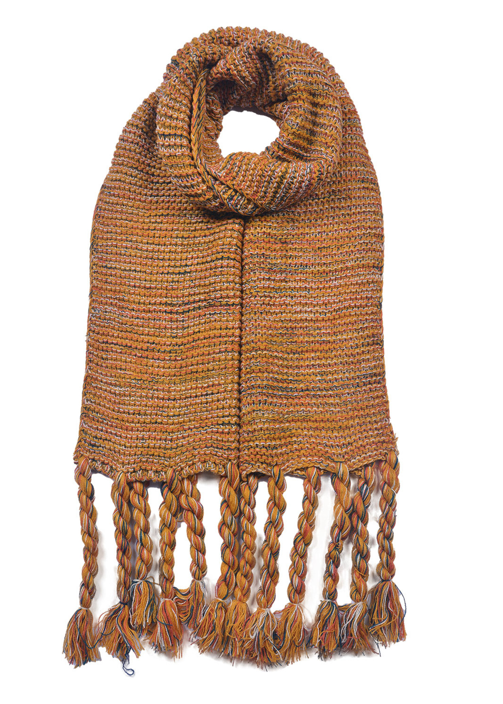 Clayre & Eef Écharpe 30*160 cm jaune JZSC0619Y