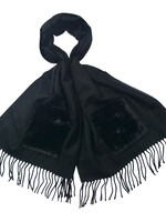 Clayre & Eef Écharpe 55*180 cm noir JZSC0620Z