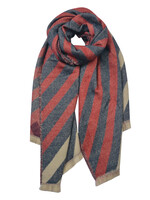 Clayre & Eef Sjaal 65*200 cm blauw JZSC0621BL