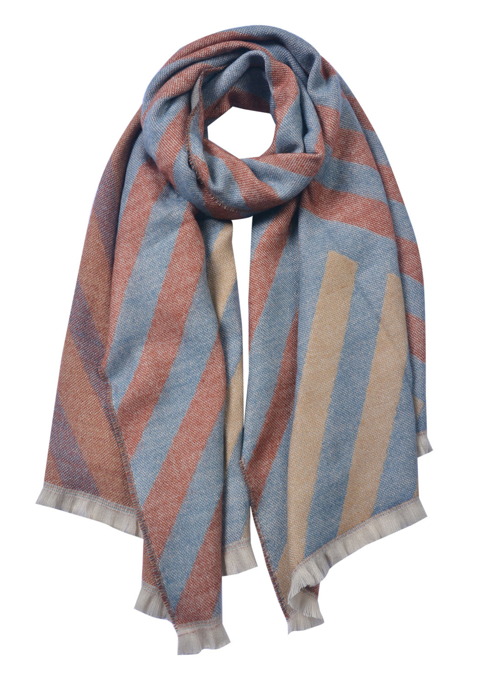 Clayre & Eef Écharpe 65*200 cm gris JZSC0621G