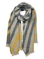 Clayre & Eef Écharpe 65*200 cm jaune JZSC0621Y