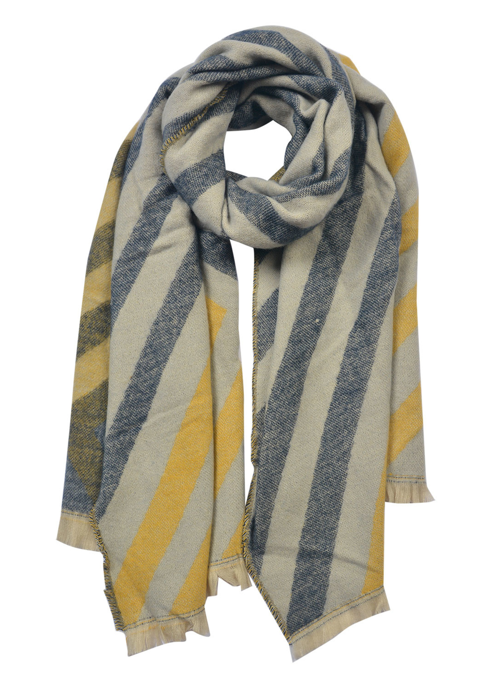 Clayre & Eef Écharpe 65*200 cm jaune JZSC0621Y