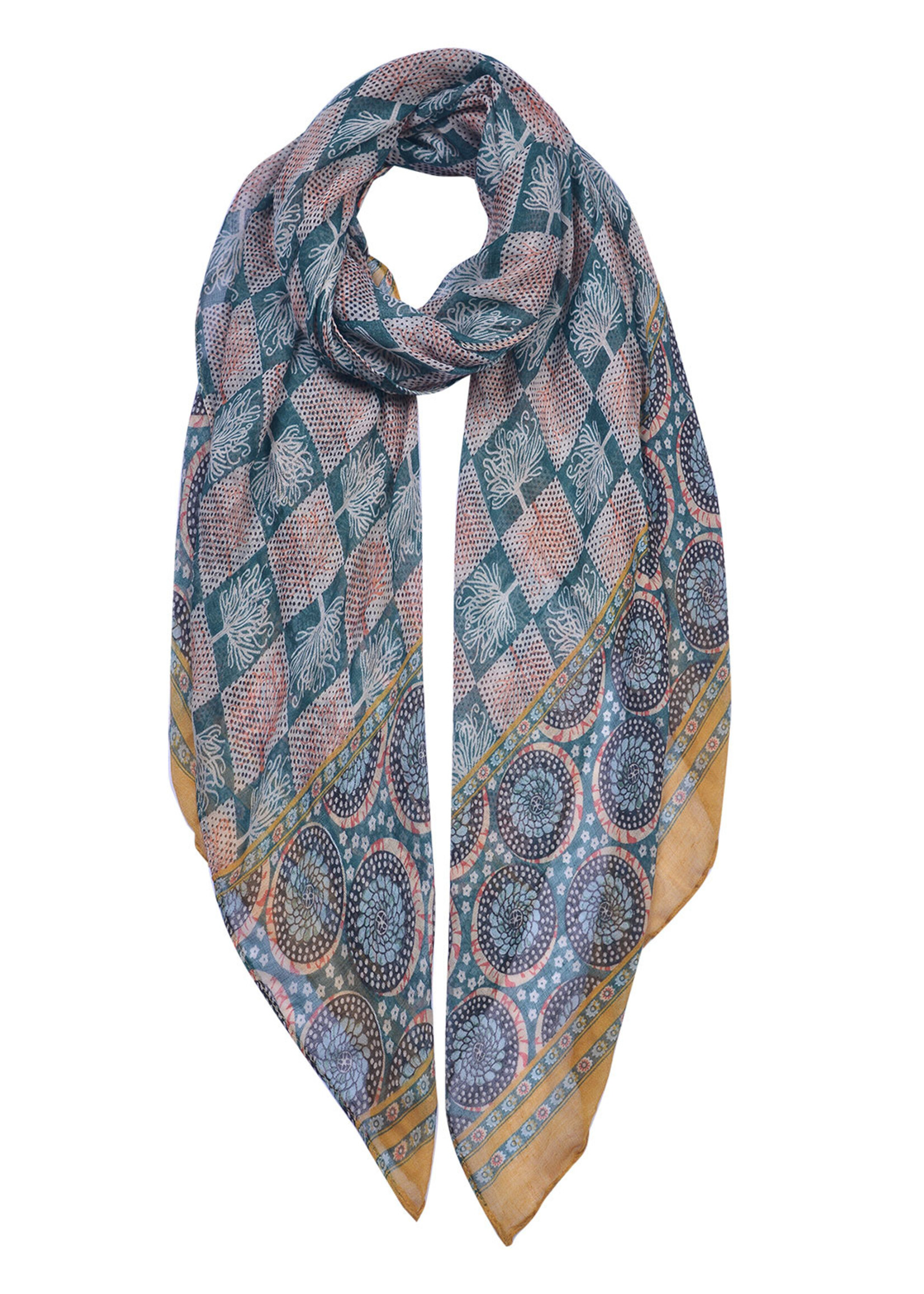 Clayre & Eef Écharpe 90*180 cm multi couleurs JZSC0622