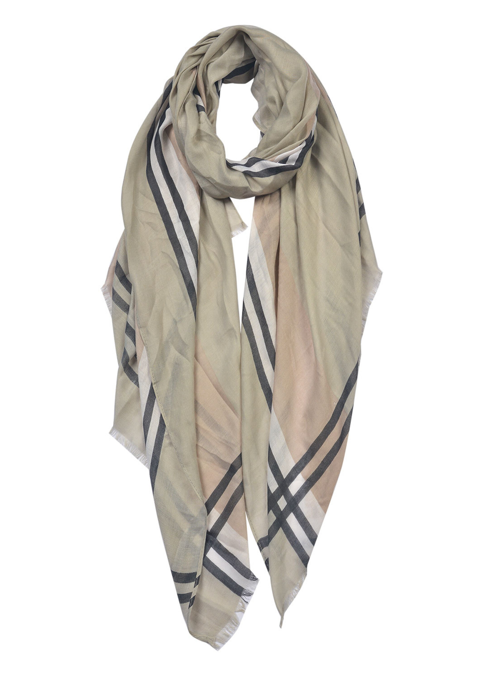 Clayre & Eef Écharpe 85*180 cm gris JZSC0630