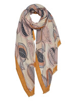 Clayre & Eef Sjaal 85*180 cm beige JZSC0632