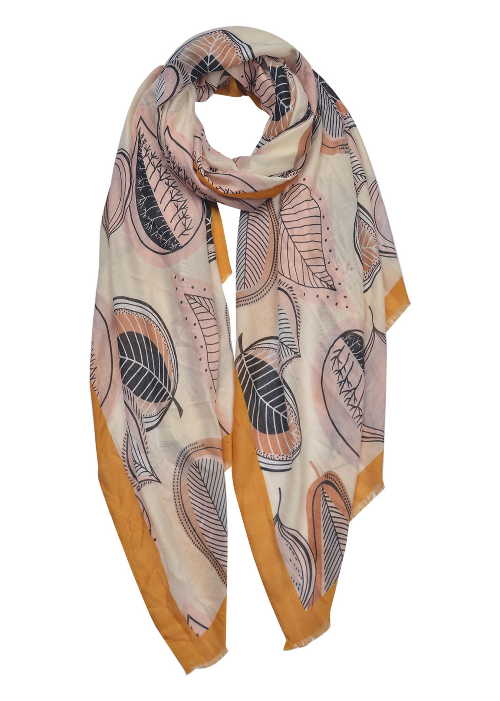 Clayre & Eef Écharpe 85*180 cm beige JZSC0632