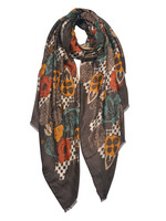 Clayre & Eef Écharpe 85*180 cm brun JZSC0635