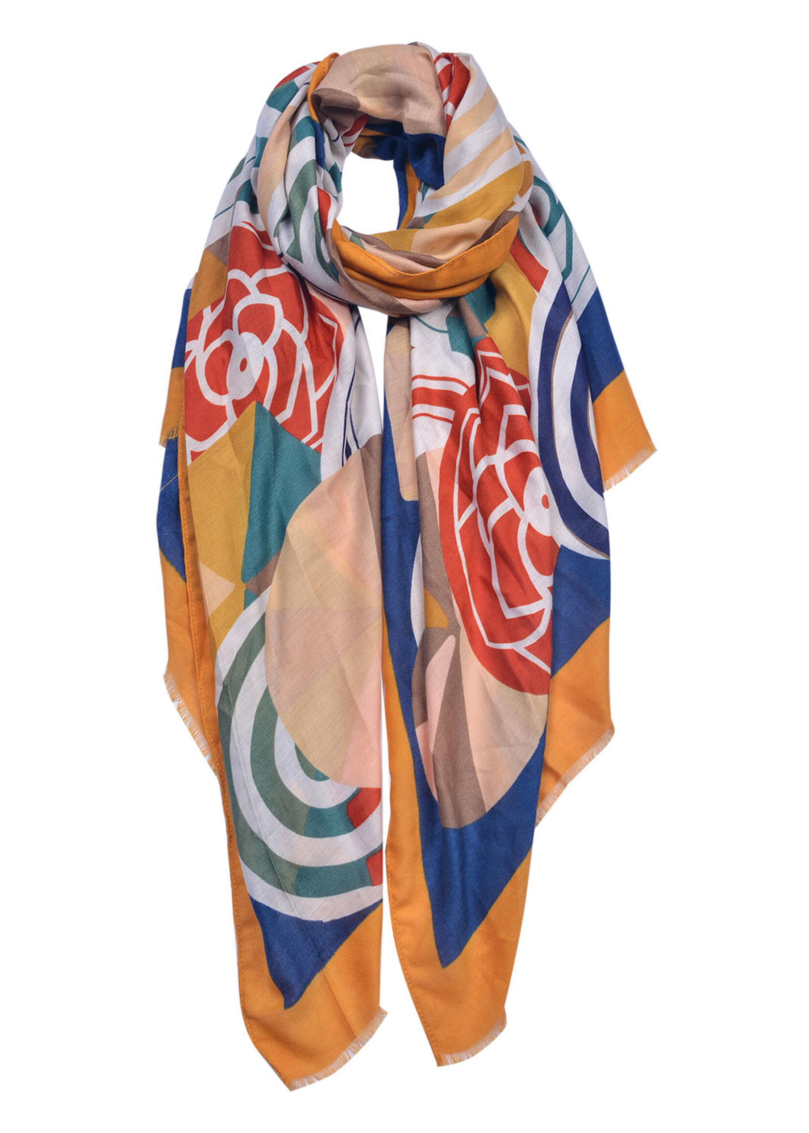 Clayre & Eef Écharpe 85*180 cm jaune JZSC0636