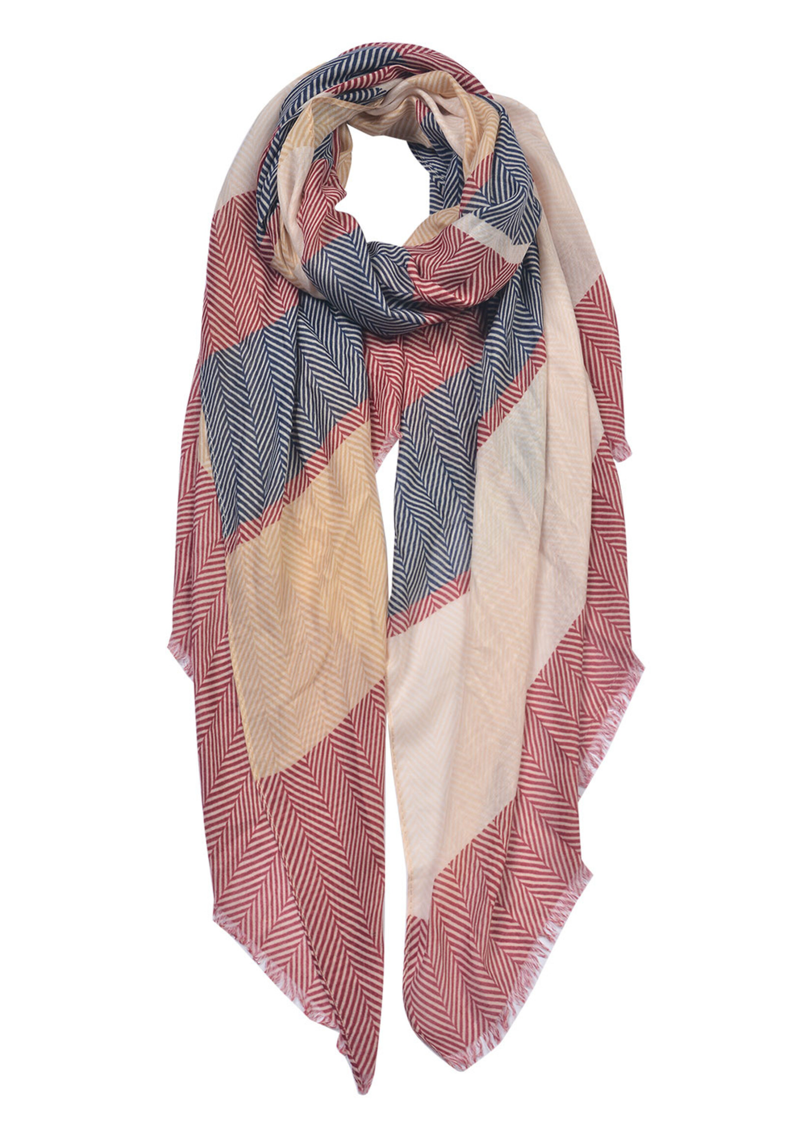 Clayre & Eef Sjaal 85*180 cm rood JZSC0637