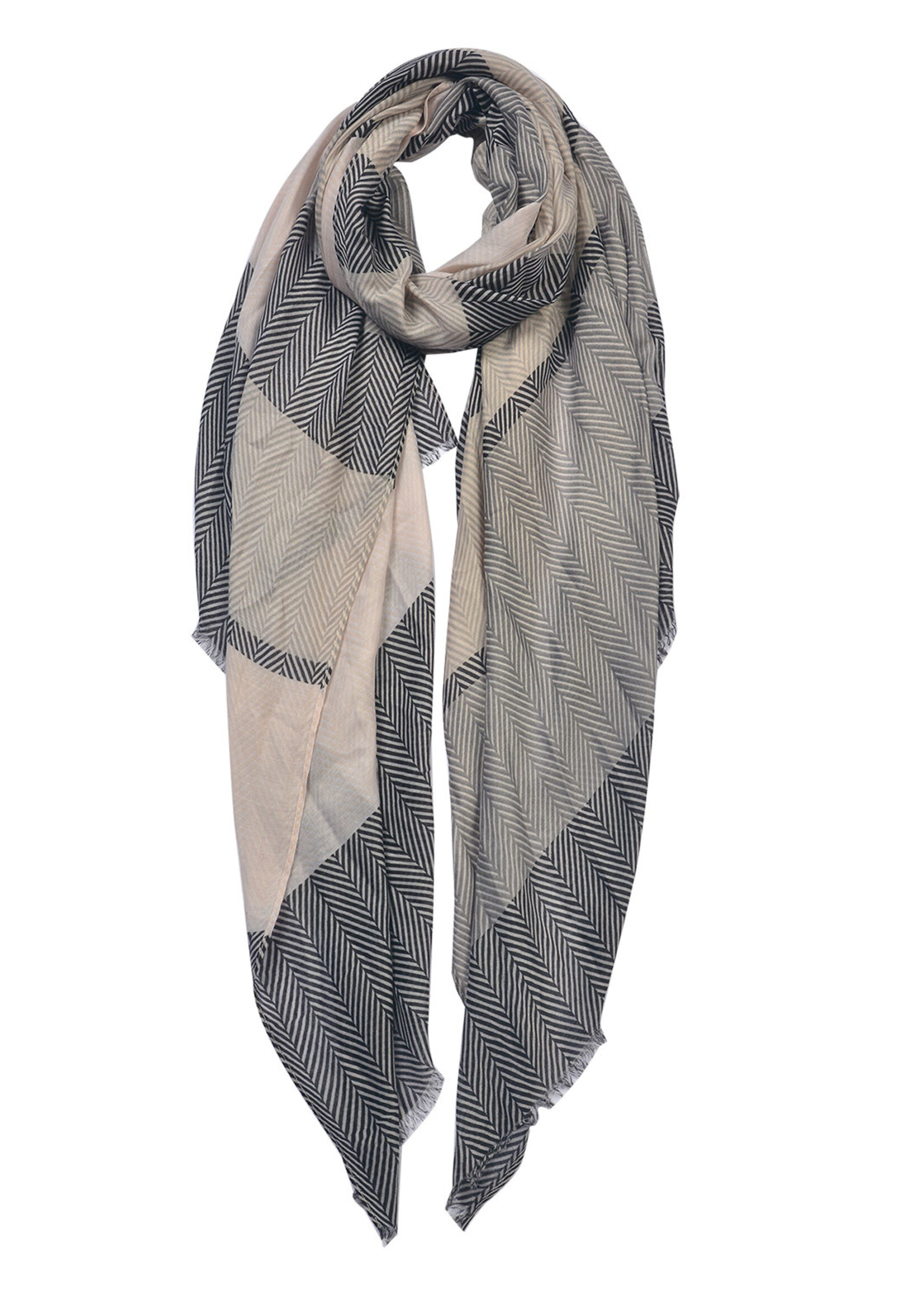 Clayre & Eef Écharpe 85*180 cm noir JZSC0638