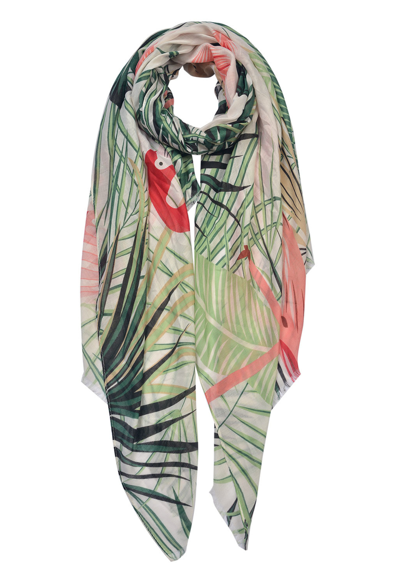 Clayre & Eef Écharpe 85*180 cm vert JZSC0640