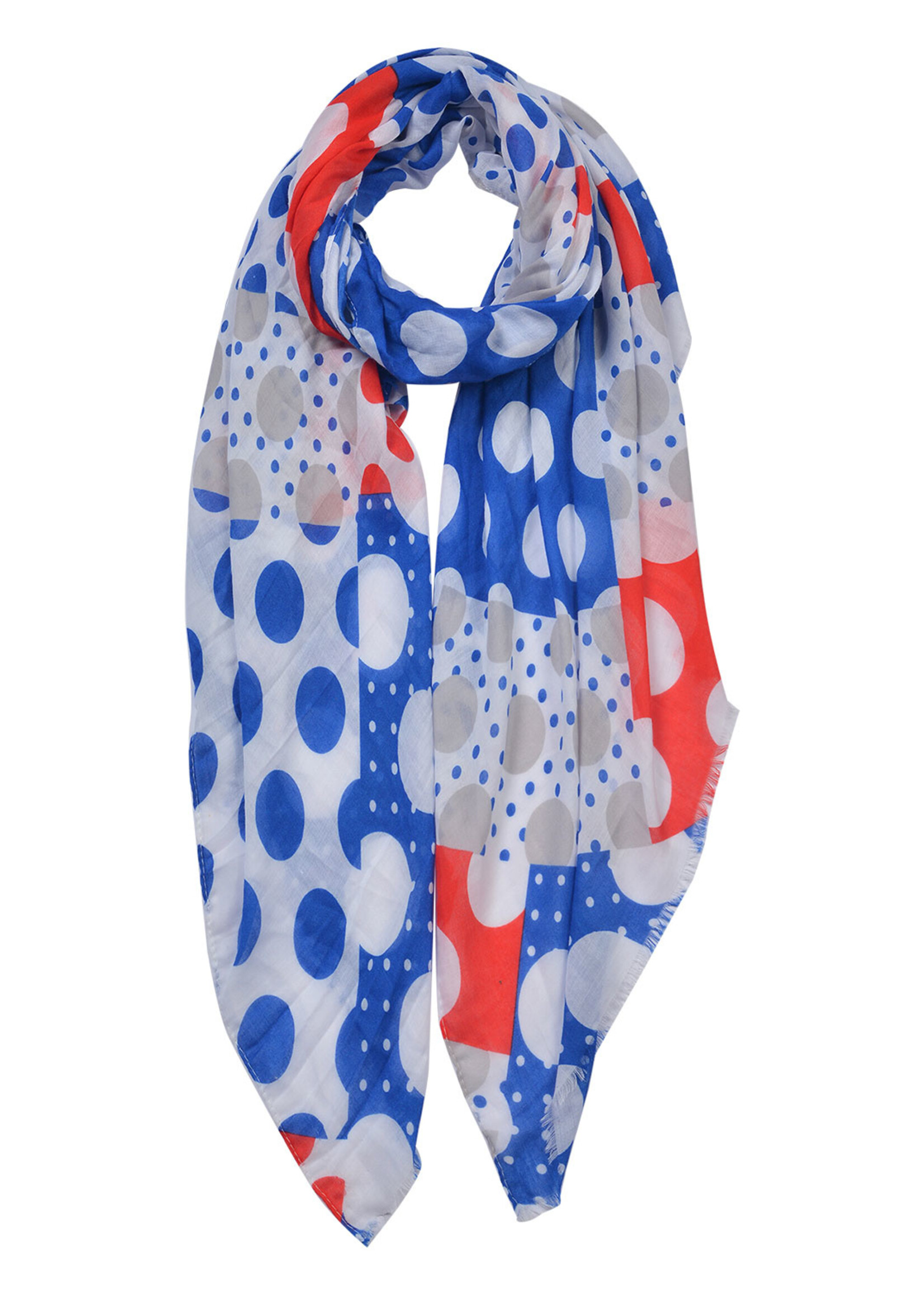 Clayre & Eef Sjaal 90*180 cm blauw JZSC0645