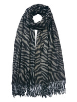 Clayre & Eef Écharpe 70*180 cm noir JZSC0646