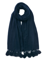 Clayre & Eef Écharpe 70*180 cm bleu JZSC0648BL