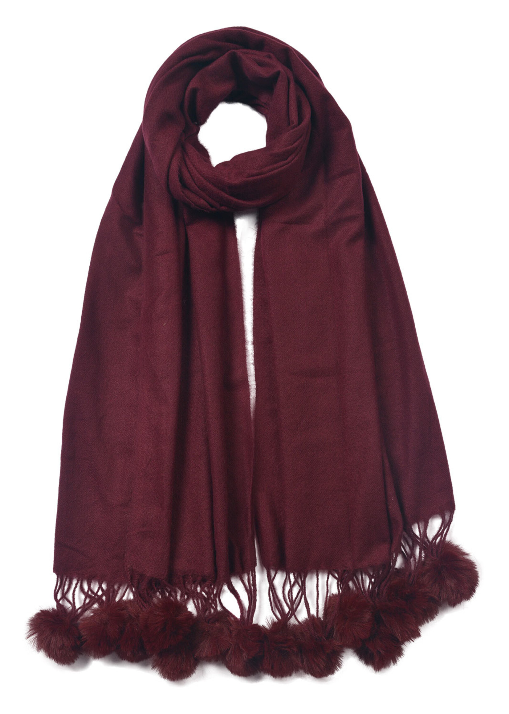 Clayre & Eef Écharpe 70*180 cm rouge JZSC0648BU