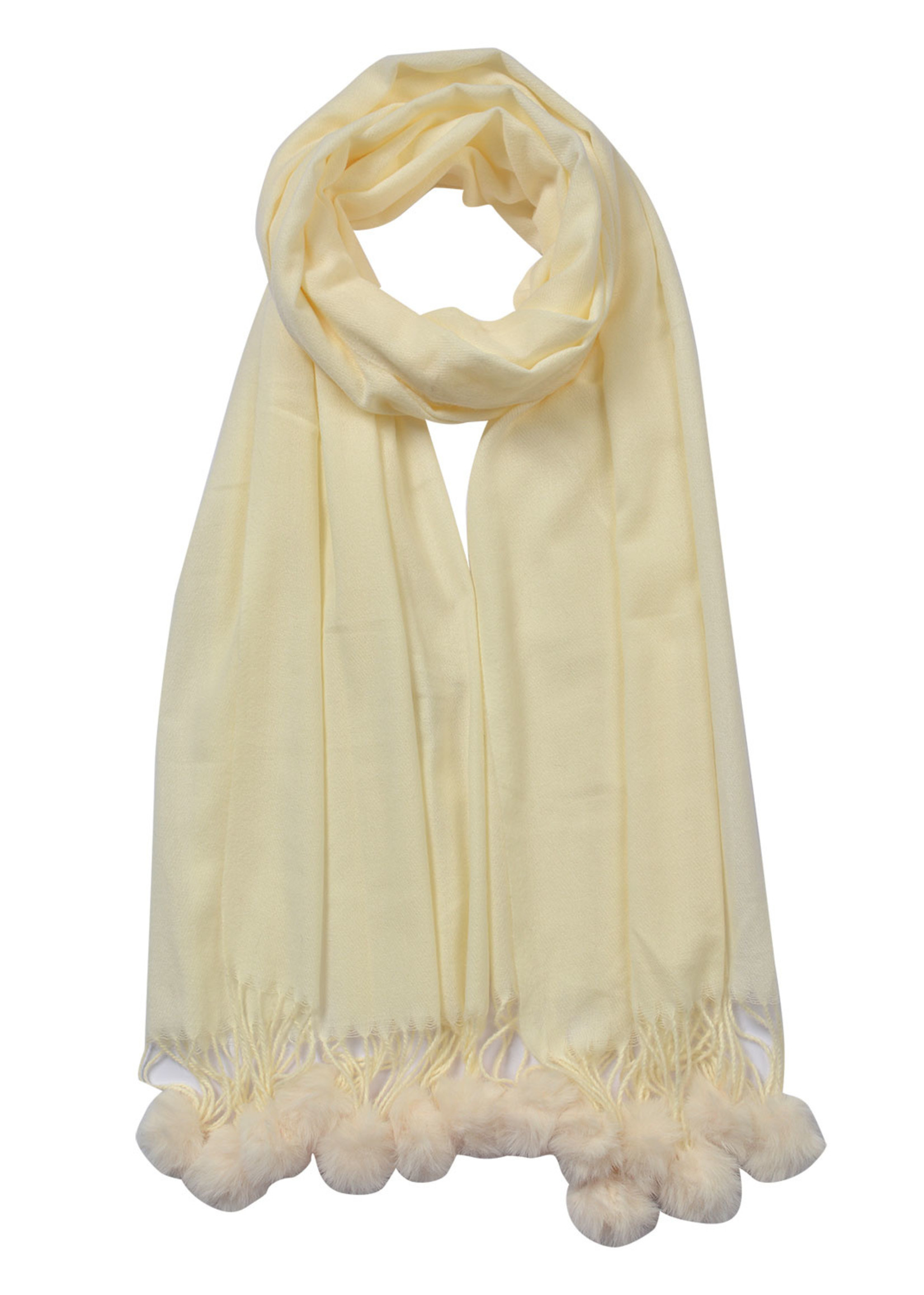 Clayre & Eef Écharpe 70*180 cm blanc JZSC0648W