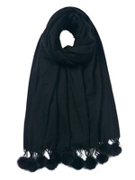 Clayre & Eef Sjaal 70*180 cm zwart JZSC0648Z