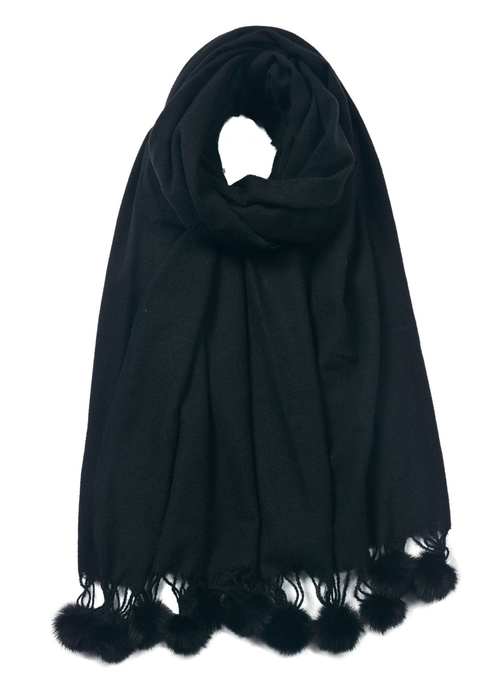 Clayre & Eef Écharpe 70*180 cm noir JZSC0648Z