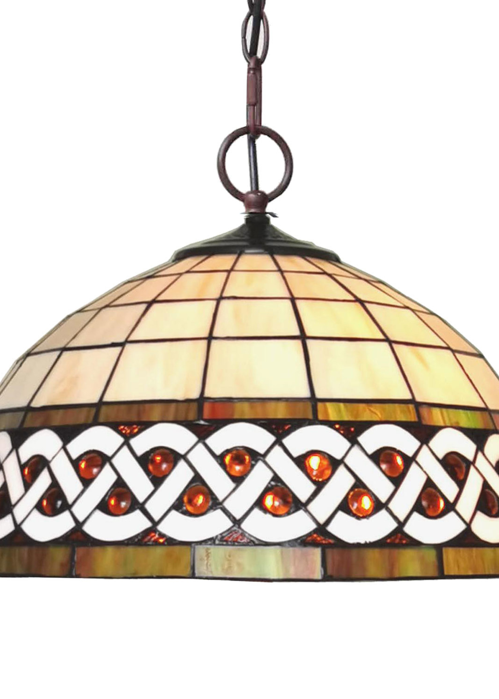 Clayre & Eef Lampe suspendue Tiffany Ø 46*138 cm E27/max 2*60W 5LL-6152