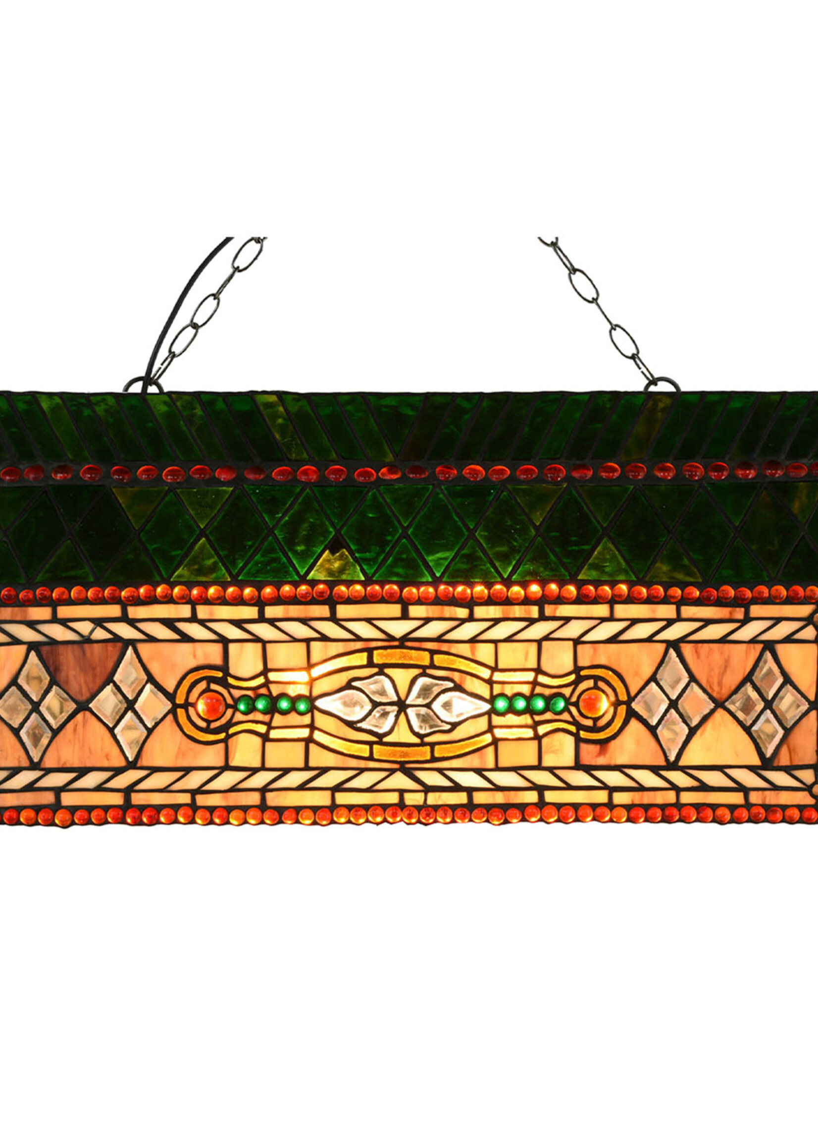 Clayre & Eef Lampe suspendue billard Tiffany 81*41*31 cm E27/max 3*60W 5LL-6154