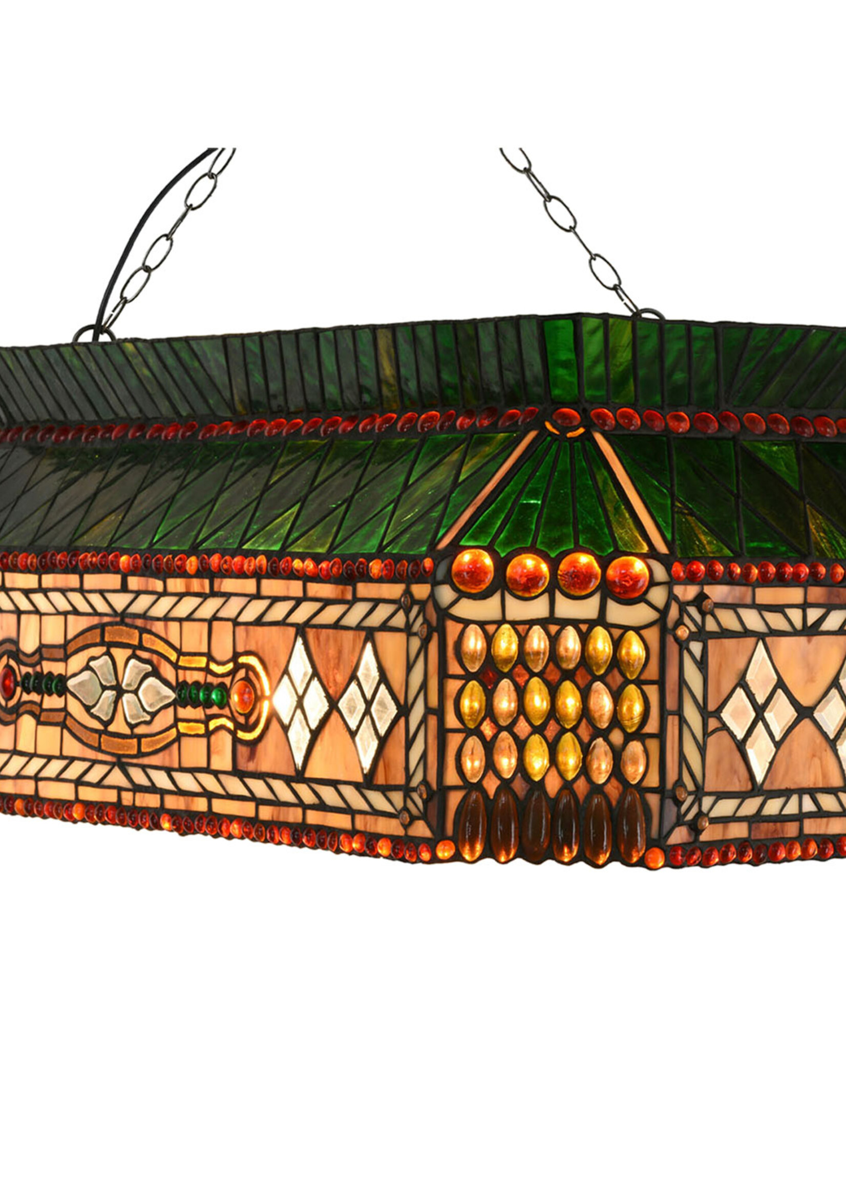 Clayre & Eef Lampe suspendue billard Tiffany 81*41*31 cm E27/max 3*60W 5LL-6154