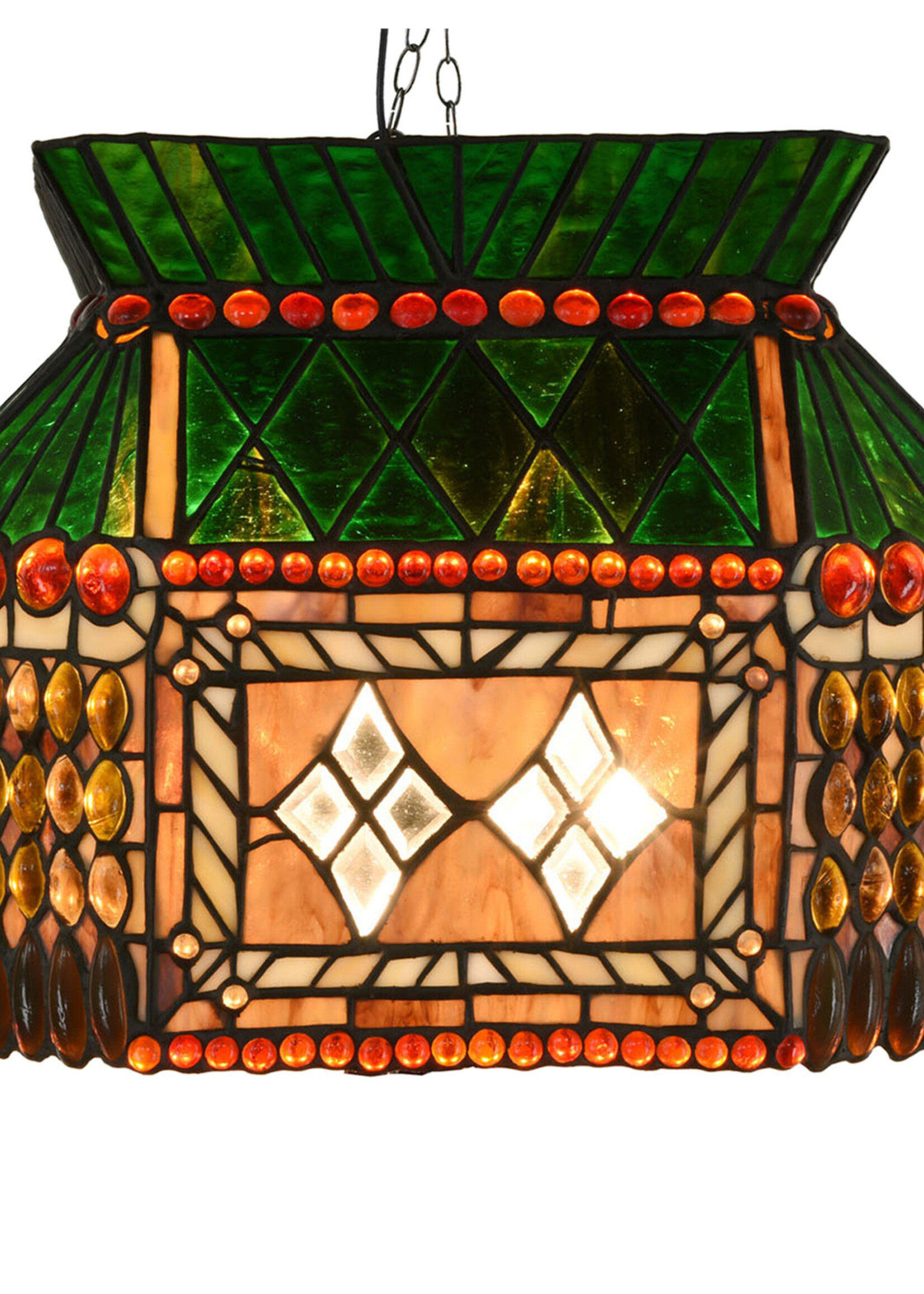 Clayre & Eef Lampe suspendue billard Tiffany 81*41*31 cm E27/max 3*60W 5LL-6154