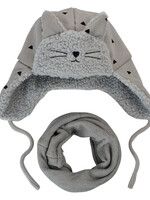 Clayre & Eef Écharpe / Bonnet enfant set gris MLLLSH0001G