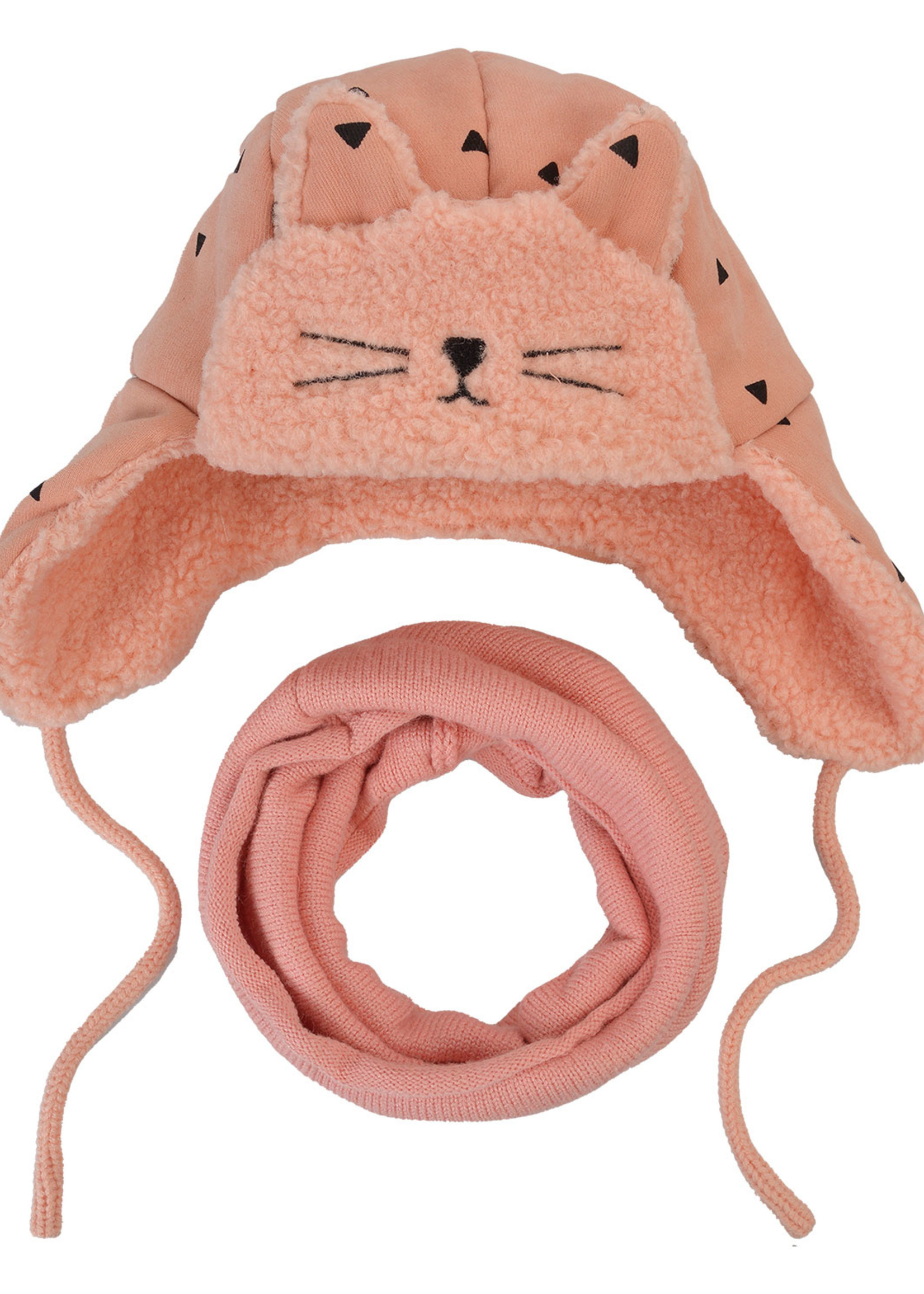 Clayre & Eef Écharpe / Bonnet enfant set rose MLLLSH0001P