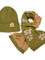 Clayre & Eef Kinder sjaal / muts set groen MLLLSH0002GR