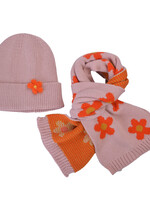 Clayre & Eef Kinder sjaal / muts set roze MLLLSH0002P