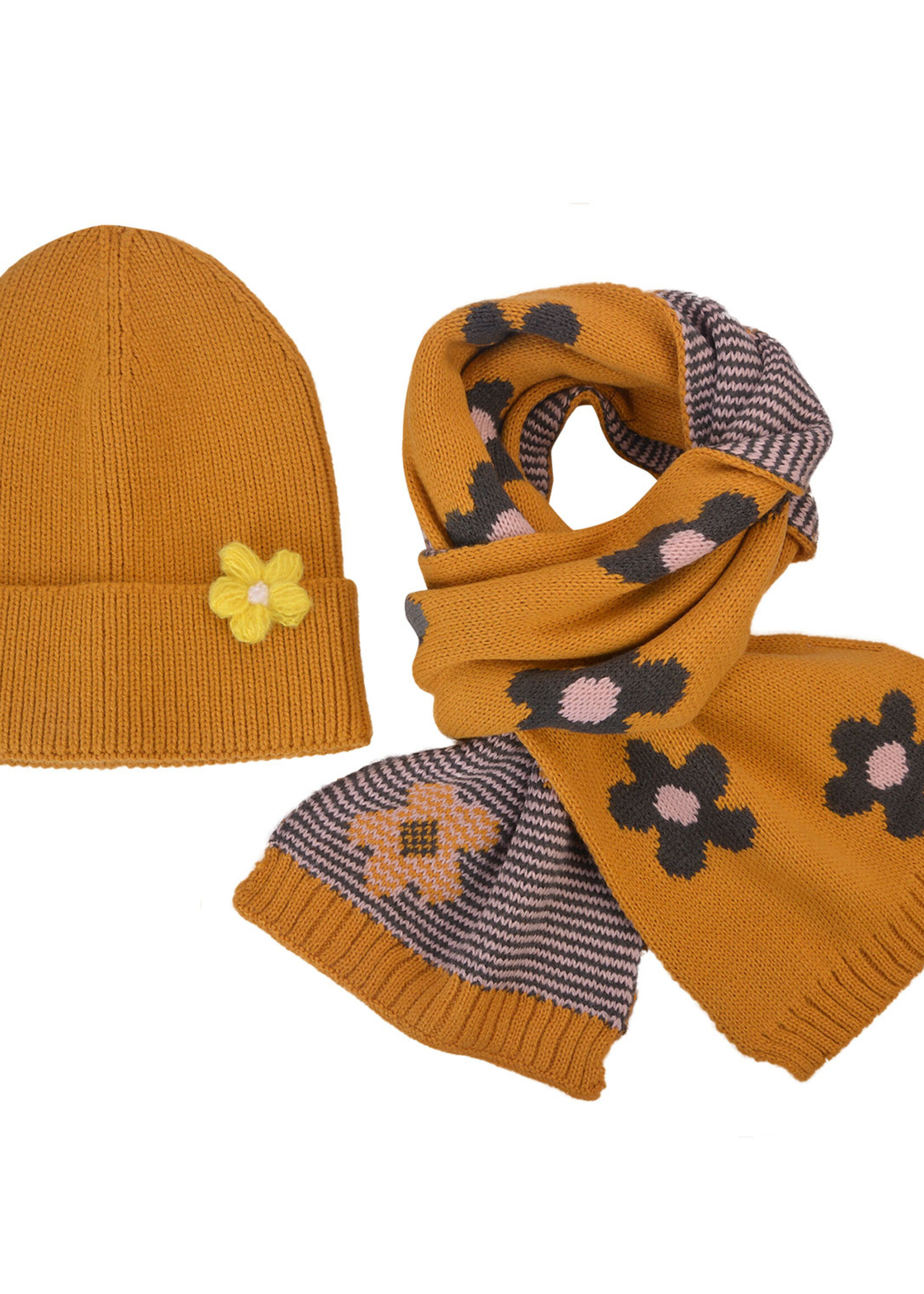 Clayre & Eef Écharpe / bonnet enfant set jaune MLLLSH0002Y