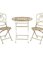 Clayre & Eef Tafel + 2 stoelen Ø 70*75 / 42*39*93 cm (2) 5Y0222