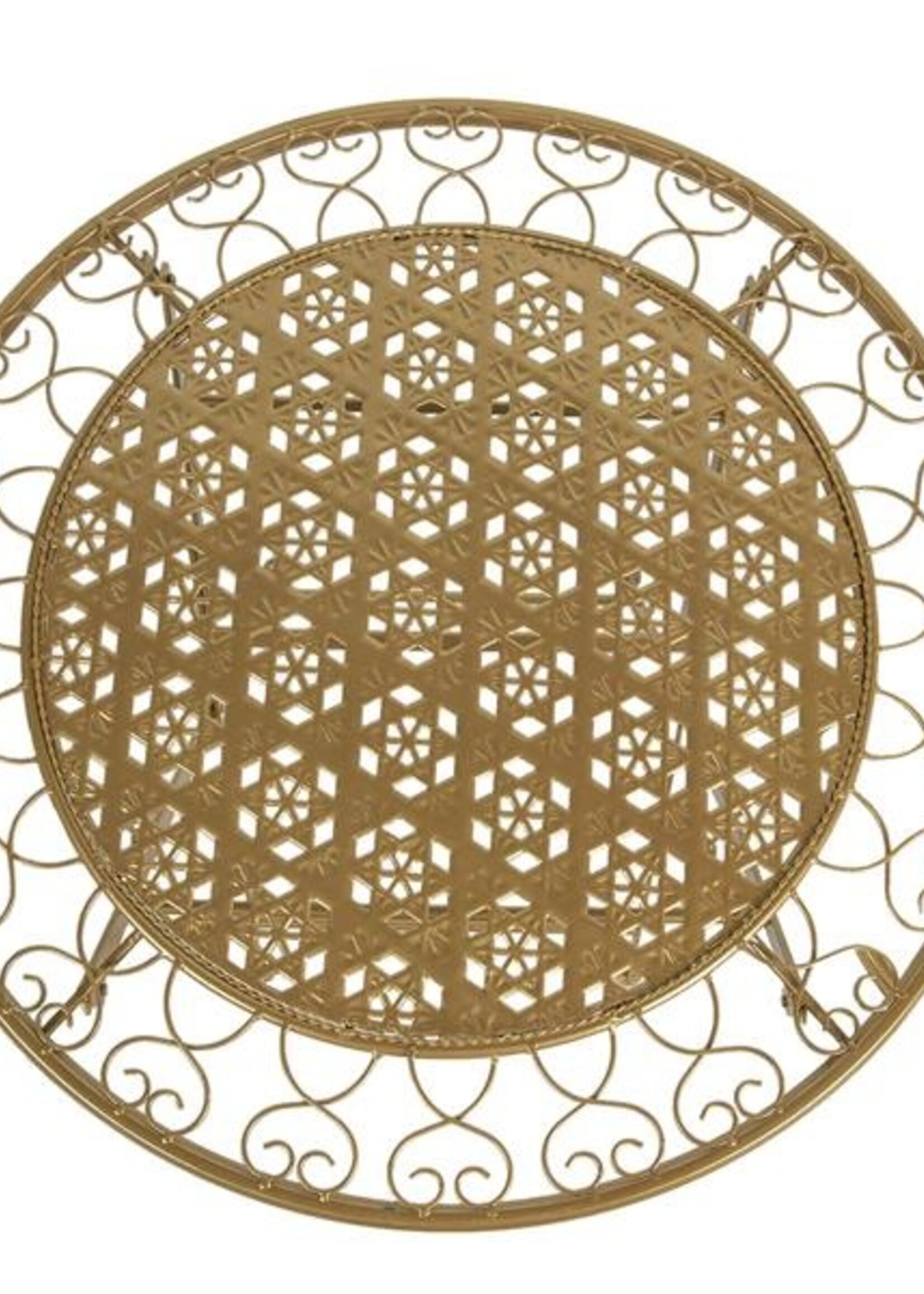 Clayre & Eef Tafel + 2 stoelen Ø 70*75 / 42*39*93 cm (2) 5Y0222