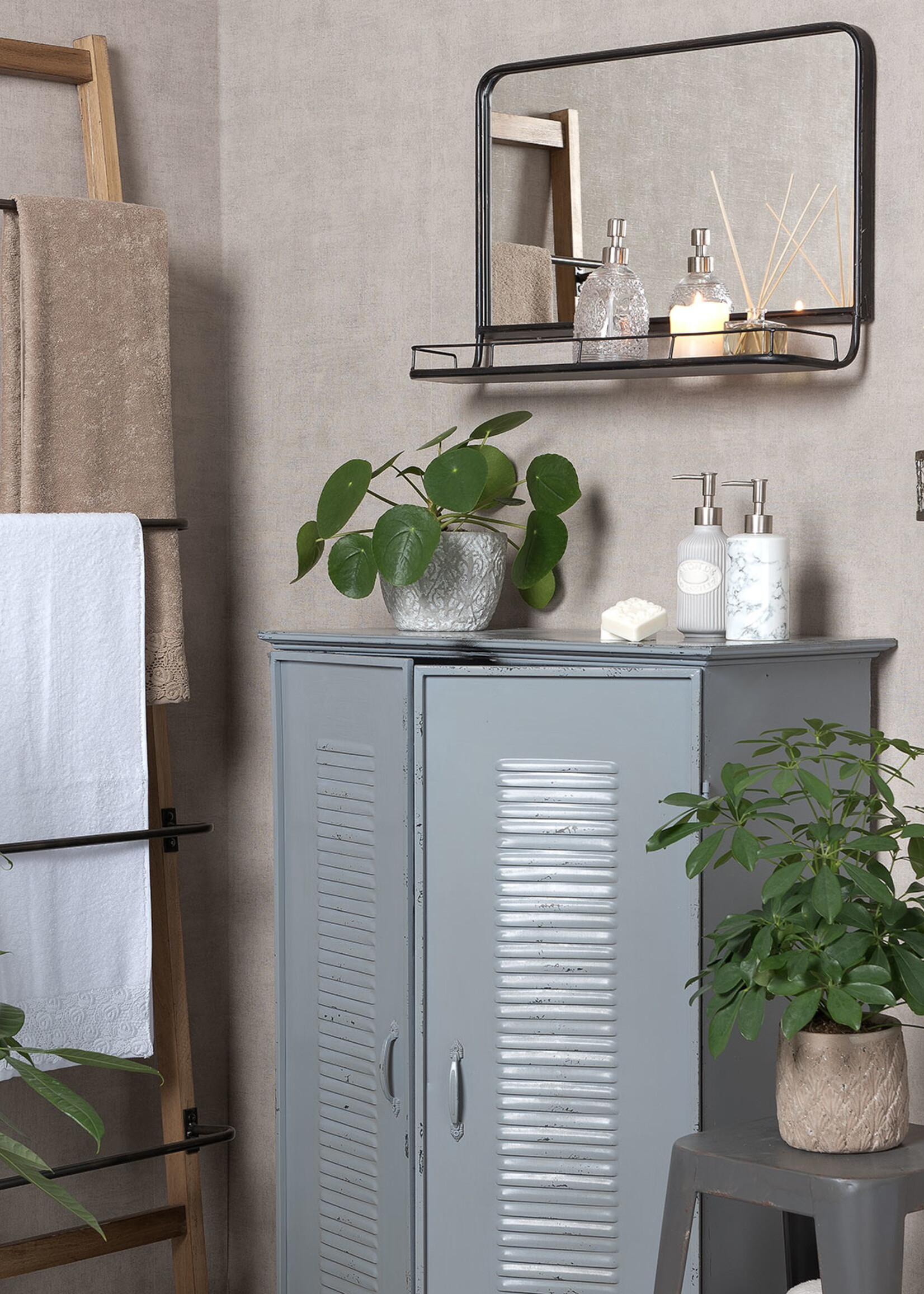 Clayre & Eef Spiegel met schap 60*15*40 cm 52S097