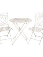 Clayre & Eef Tafel + 2 stoelen Ø 70*75 / 40*47*94 cm (2) 5Y0127