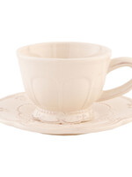 Clayre & Eef Kop en schotel Ø 15*7 cm / 150 ml 6CE0263