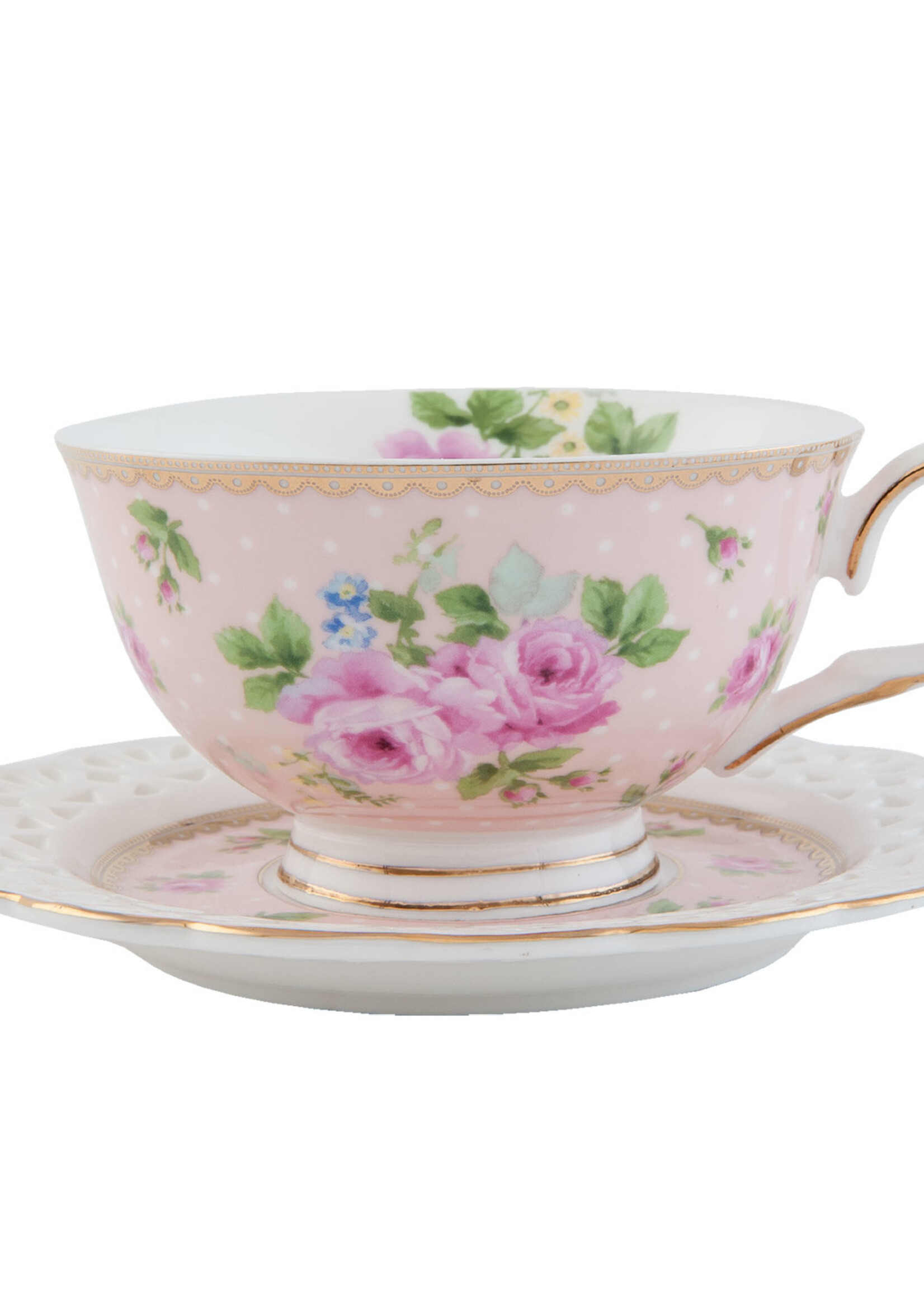 Clayre & Eef Tasse et soucoupe 13*10*6 / Ø 15*1 cm / 150 ml 6CE0435P