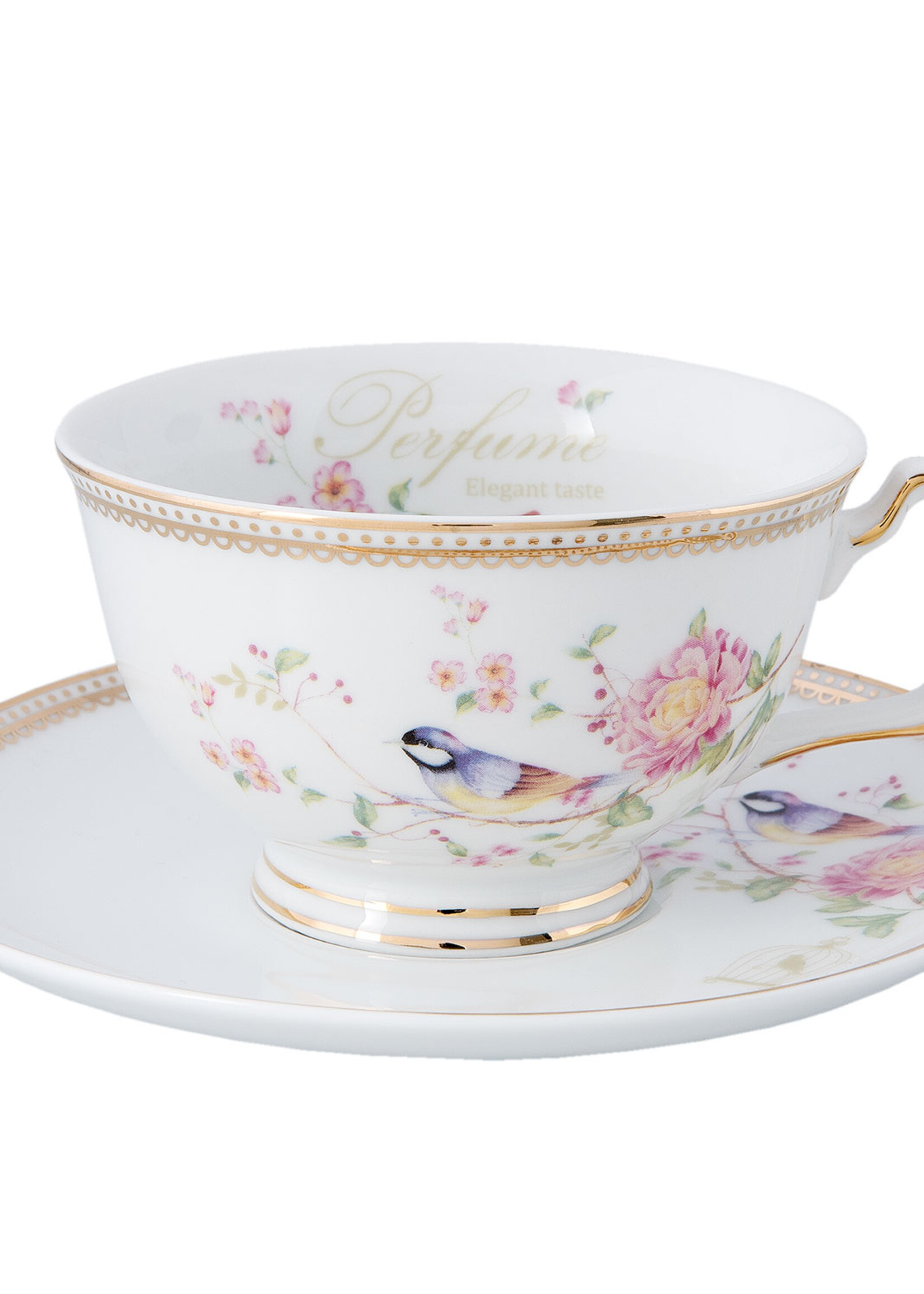 Clayre & Eef Tasse et soucoupe 12*10*6 / Ø 15*1 cm / 150 ml 6CE0813