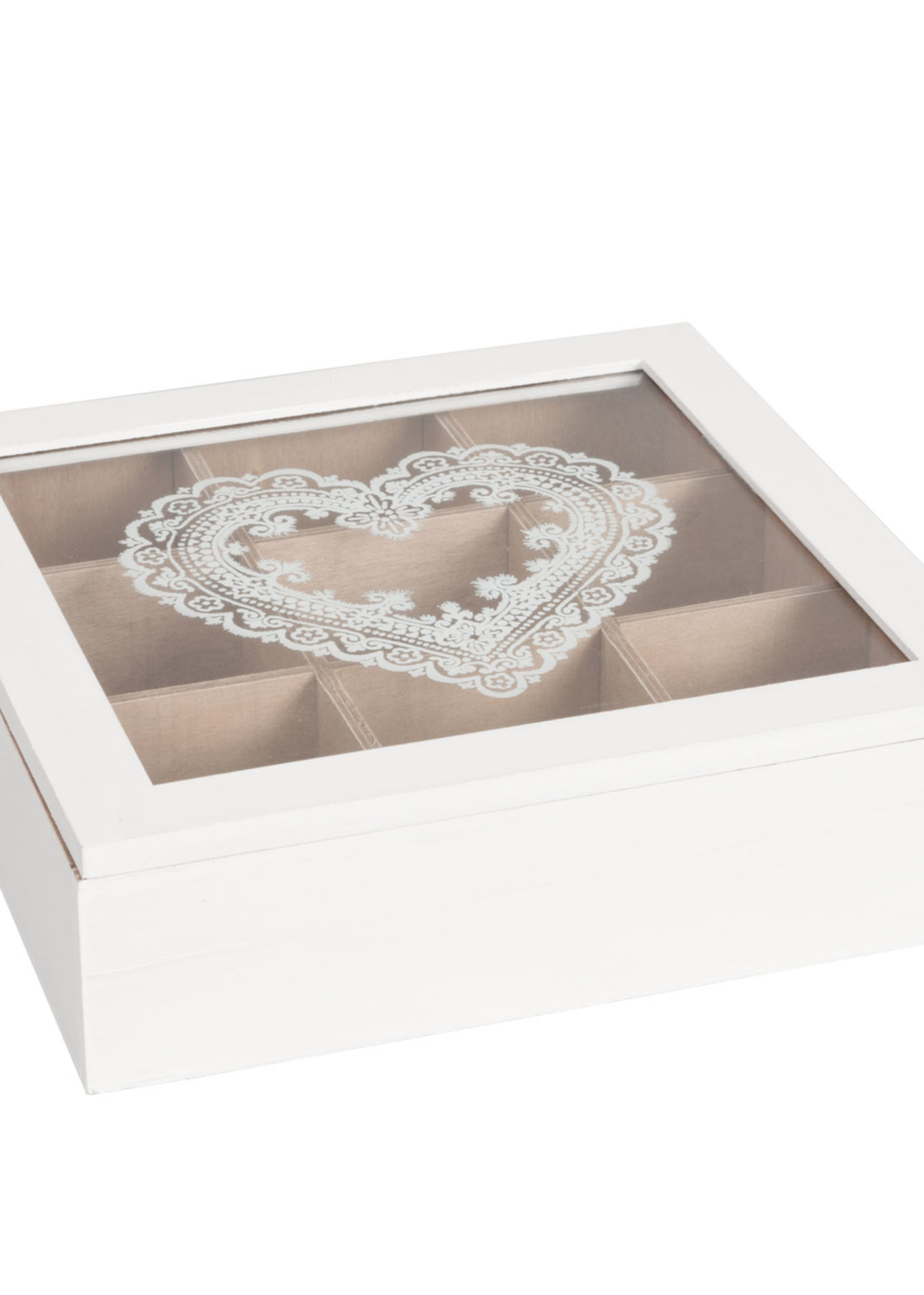 Clayre & Eef Theedoos (9 vaks) 24*24*7 cm 6H0539