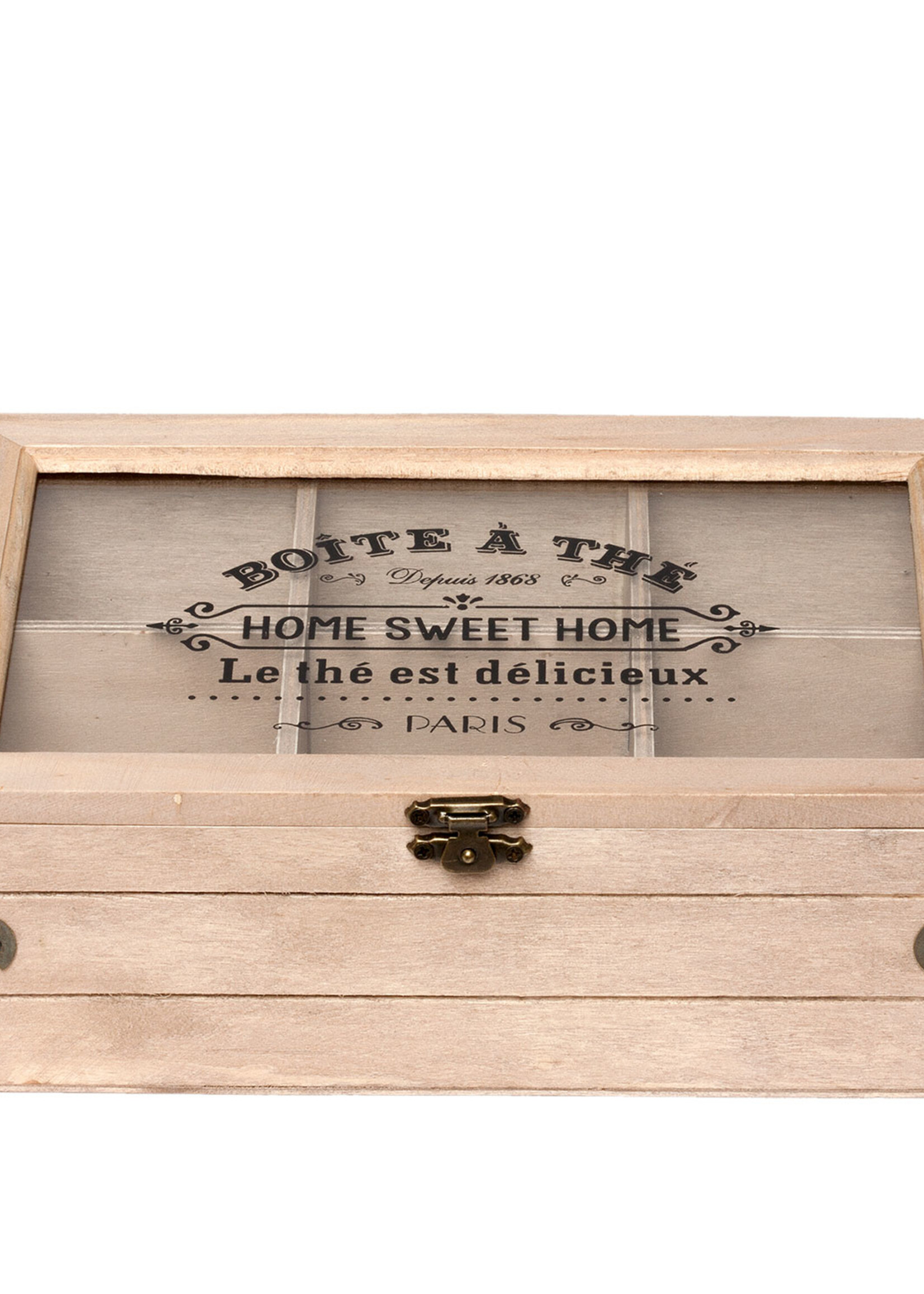 Clayre & Eef Theedoos (6 vaks) 24*16*8 cm 6H1397