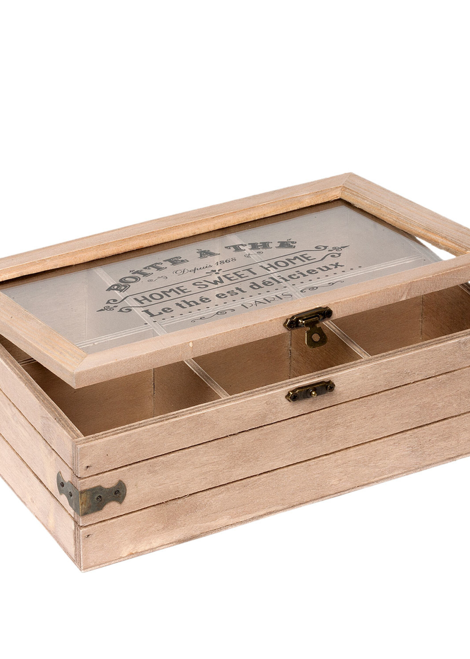 Clayre & Eef Theedoos (6 vaks) 24*16*8 cm 6H1397